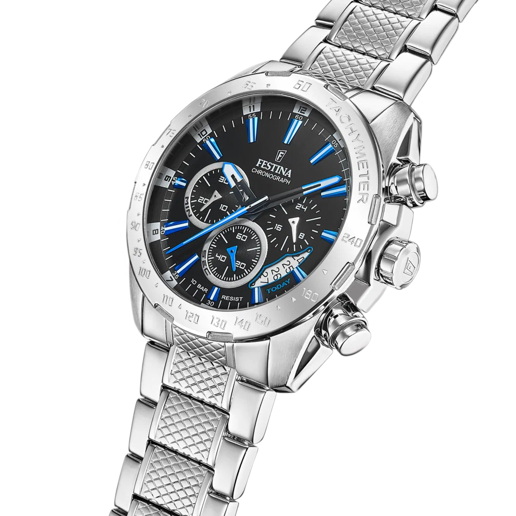 MONTRE FESTINA TIMELESS CHRONOGRAPH F20668/6 NOIR BRACELET EN ACIER INOXYDABLE HOMME — Image du produit 5