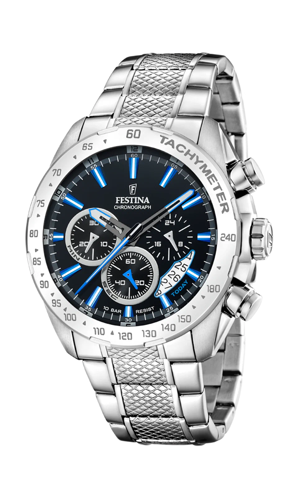 MONTRE FESTINA TIMELESS CHRONOGRAPH F20668/6 NOIR BRACELET EN ACIER INOXYDABLE HOMME — Image du produit 3