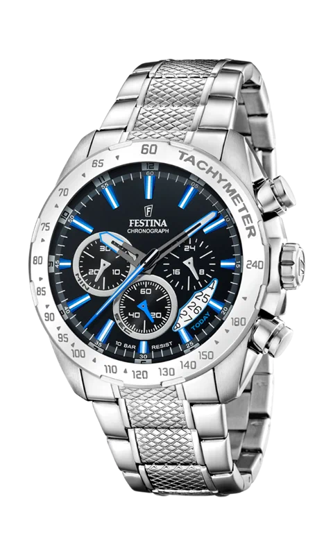 MONTRE FESTINA TIMELESS CHRONOGRAPH F20668/6 NOIR BRACELET EN ACIER INOXYDABLE HOMME — Image du produit 3