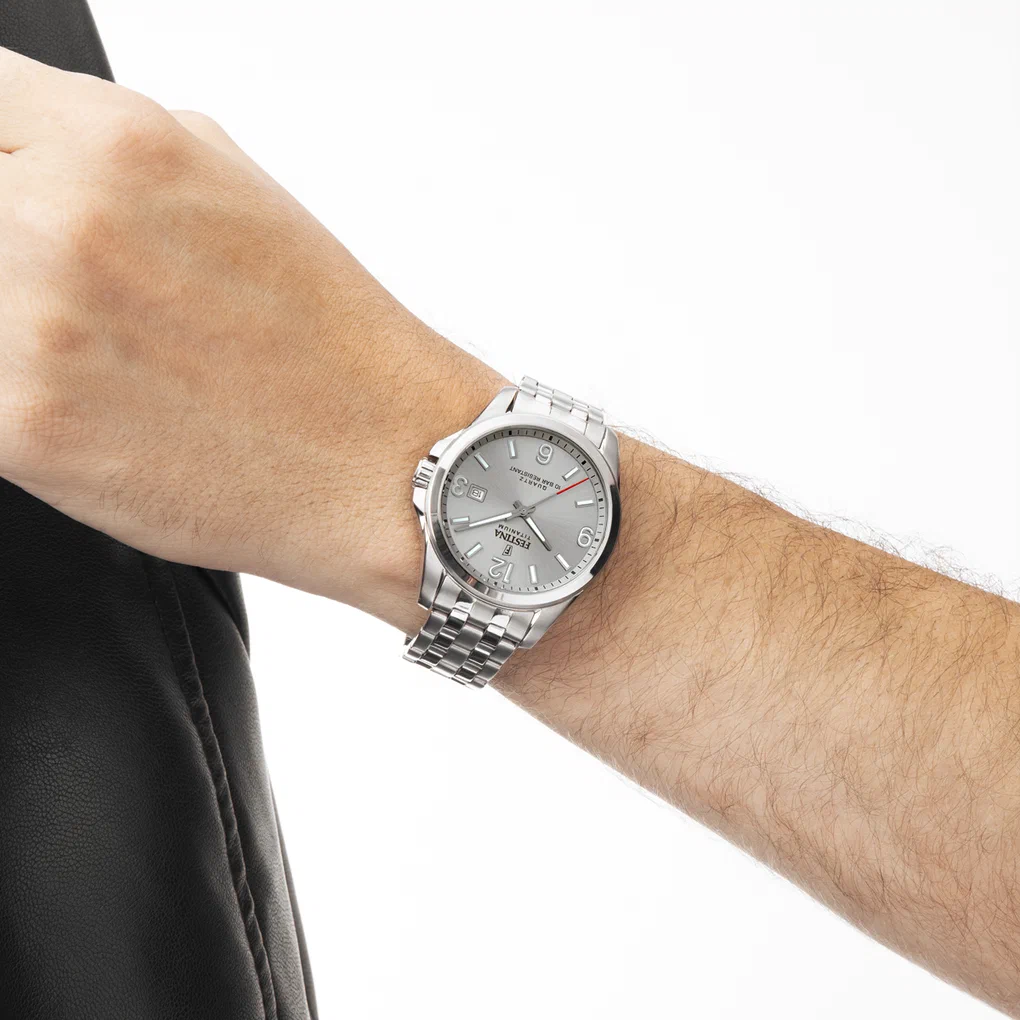 MONTRE FESTINA CALENDIER TITANE F20696/2 GRIS, BRACELET D’ TITANE, HOMME — Image du produit 5
