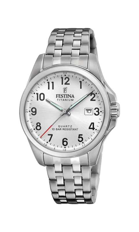 MONTRE FESTINA CALENDIER TITANE F20696/1 BLANC, BRACELET D’ TITANE, HOMME — Image du produit 3