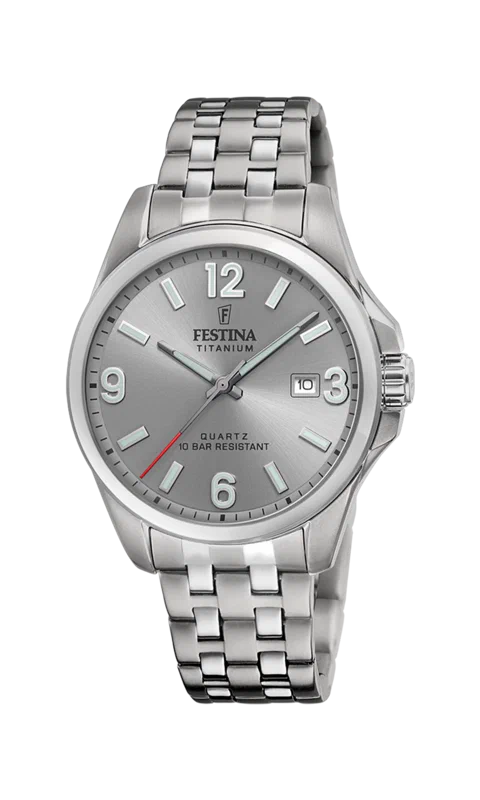MONTRE FESTINA CALENDIER TITANE F20696/2 GRIS, BRACELET D’ TITANE, HOMME — Image du produit 3