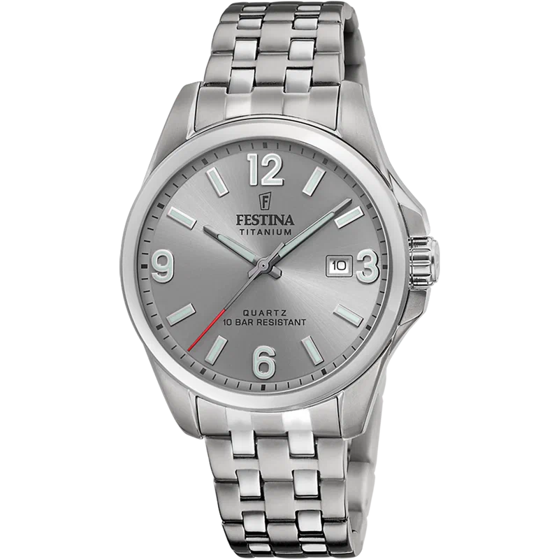 MONTRE FESTINA CALENDIER TITANE F20696/2 GRIS, BRACELET D’ TITANE, HOMME