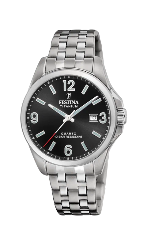 MONTRE FESTINA CALENDIER TITANE F20696/3 NOIR, BRACELET D’ TITANE, HOMME — Image du produit 3
