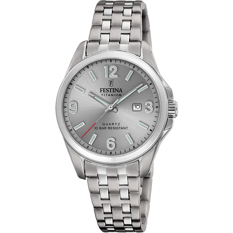 MONTRE FESTINA CALENDIER TITANE F20697/2 GRIS, BRACELET D’ TITANE, FEMME