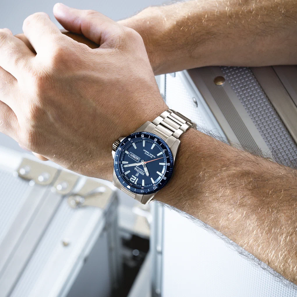 MONTRE FESTINA CALENDIER TITANE F20698/2 BLEU, BRACELET D’ TITANE, HOMME — Image du produit 5