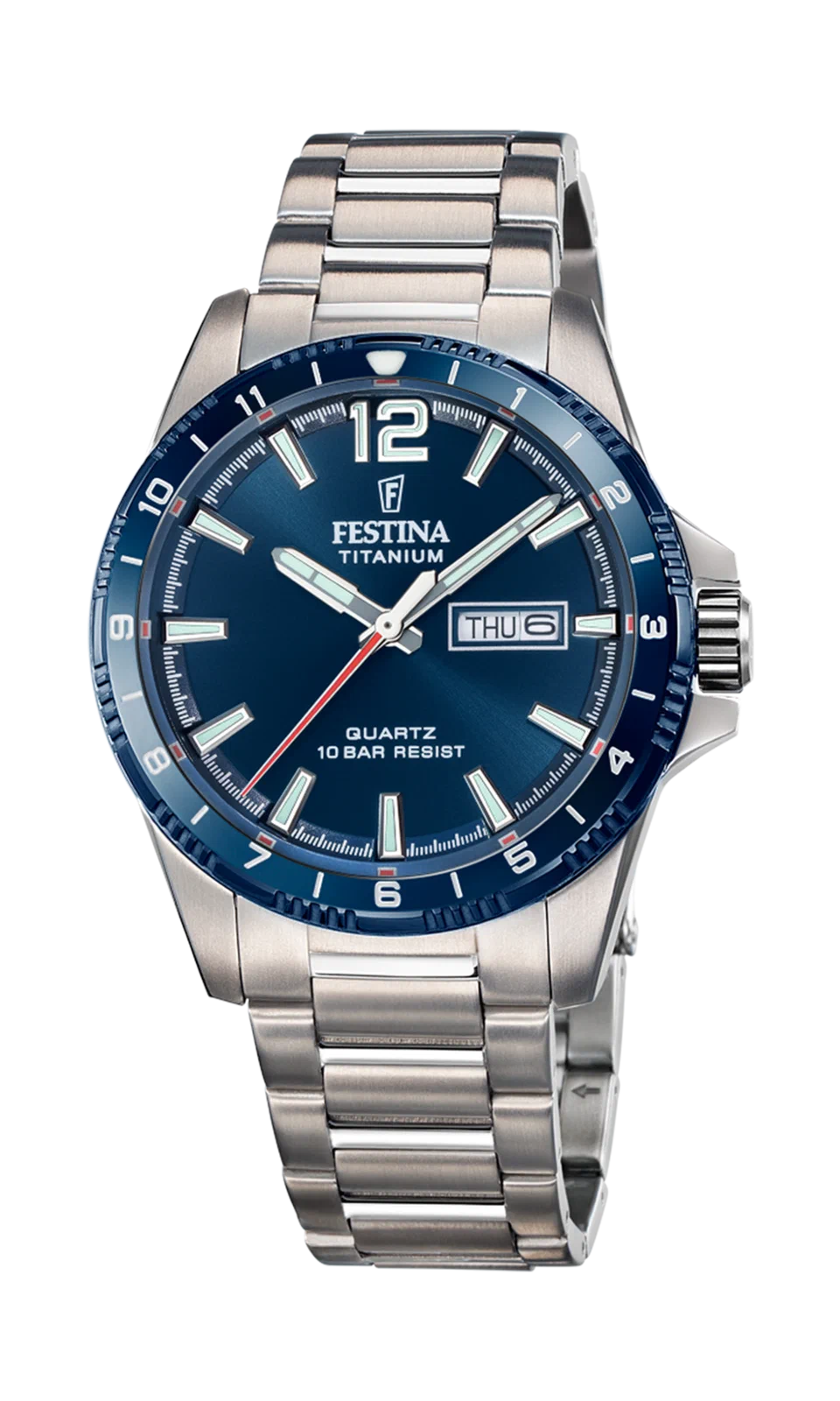MONTRE FESTINA CALENDIER TITANE F20698/2 BLEU, BRACELET D’ TITANE, HOMME — Image du produit 3
