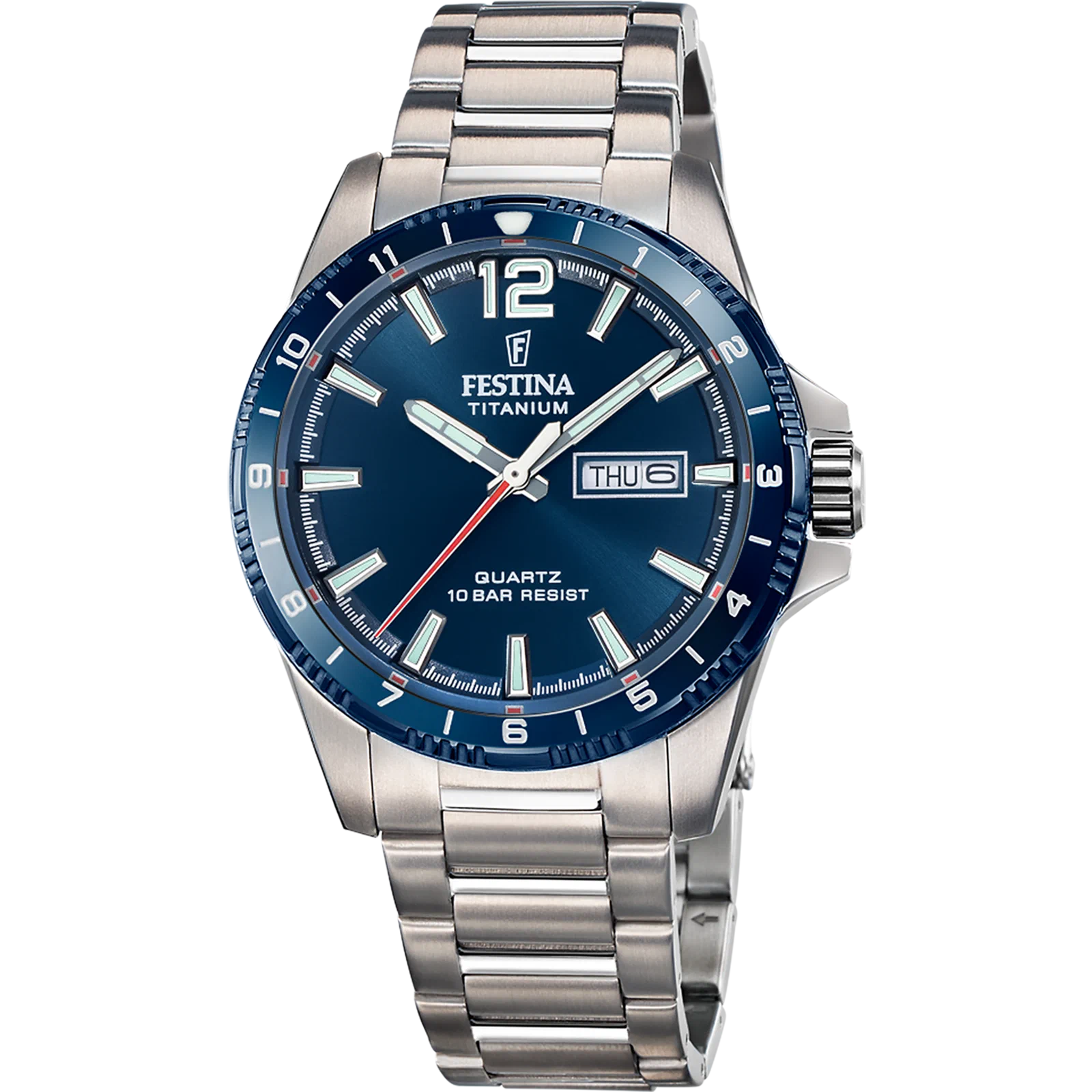 MONTRE FESTINA CALENDIER TITANE F20698/2 BLEU, BRACELET D’ TITANE, HOMME — Image du produit 1