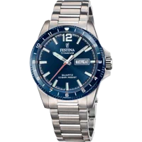 MONTRE FESTINA CALENDIER TITANE F20698/2 BLEU, BRACELET D’ TITANE, HOMME