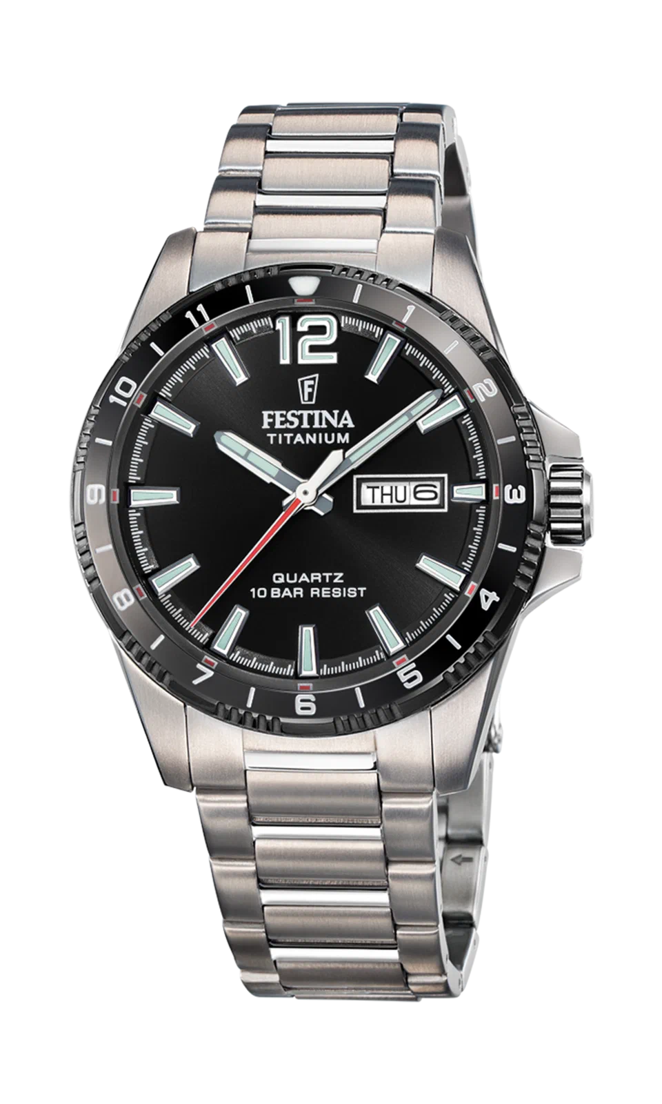 MONTRE FESTINA CALENDIER TITANE F20698/4 NOIR, BRACELET D’ TITANE, HOMME — Image du produit 3