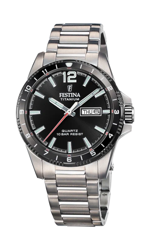 MONTRE FESTINA CALENDIER TITANE F20698/4 NOIR, BRACELET D’ TITANE, HOMME — Image du produit 3