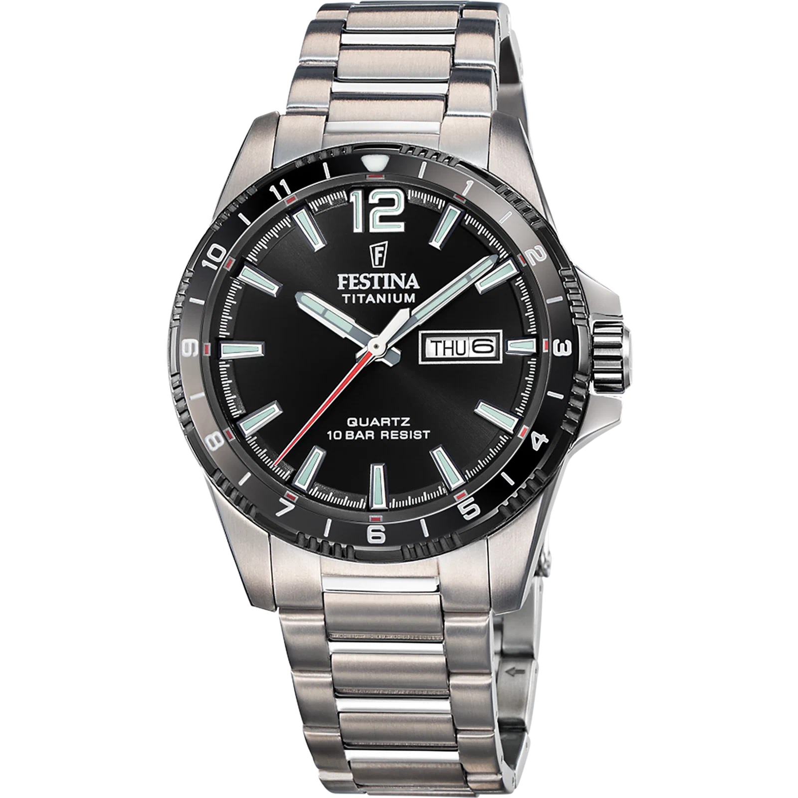 MONTRE FESTINA CALENDIER TITANE F20698/4 NOIR, BRACELET D’ TITANE, HOMME — Image du produit 1