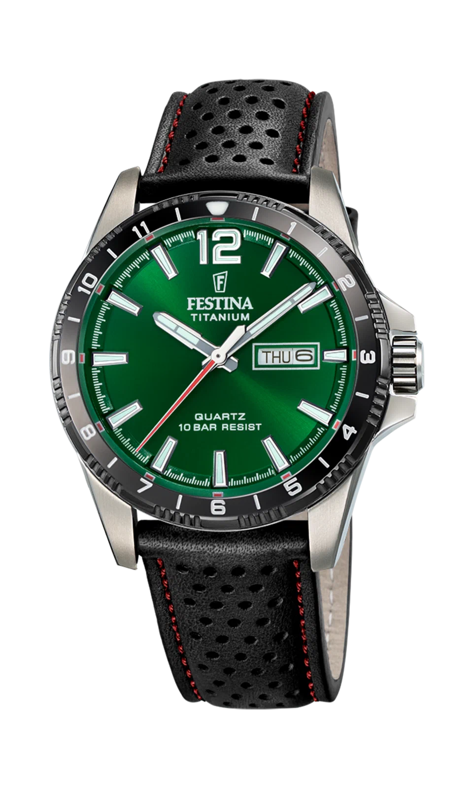 MONTRE FESTINA TITANIUM F20699/3 VERT, BRACELET D’ CUIR, HOMME — Image du produit 3