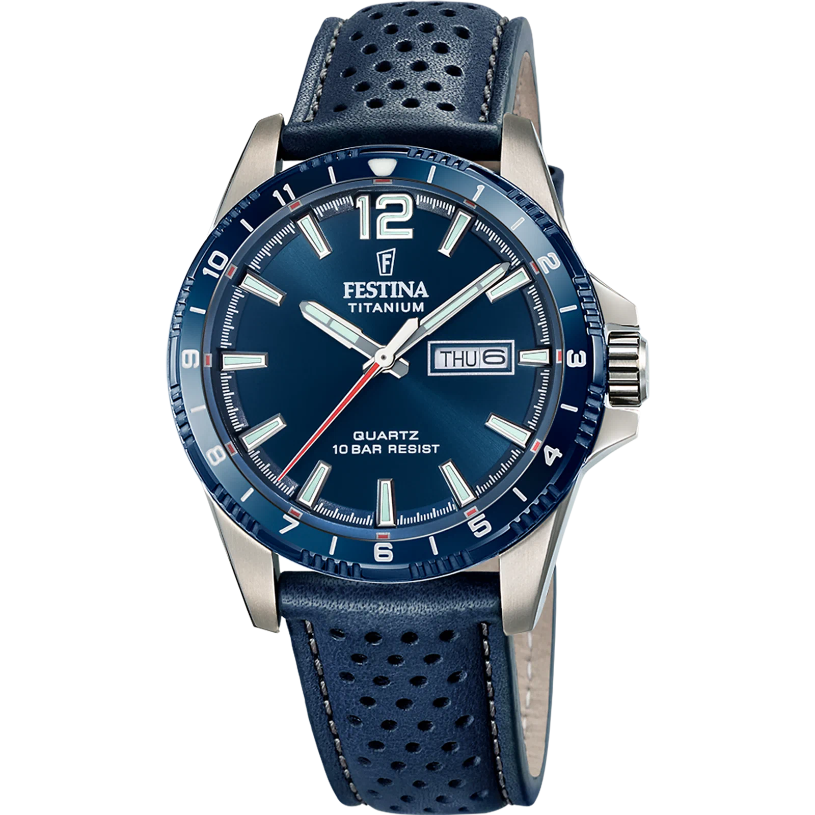MONTRE FESTINA TITANIUM F20699/2 BLEU, BRACELET D’ CUIR, HOMME — Image du produit 1