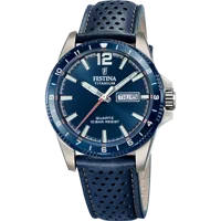 MONTRE FESTINA TITANIUM F20699/2 BLEU, BRACELET D’ CUIR, HOMME