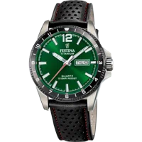 MONTRE FESTINA TITANIUM F20699/3 VERT, BRACELET D’ CUIR, HOMME