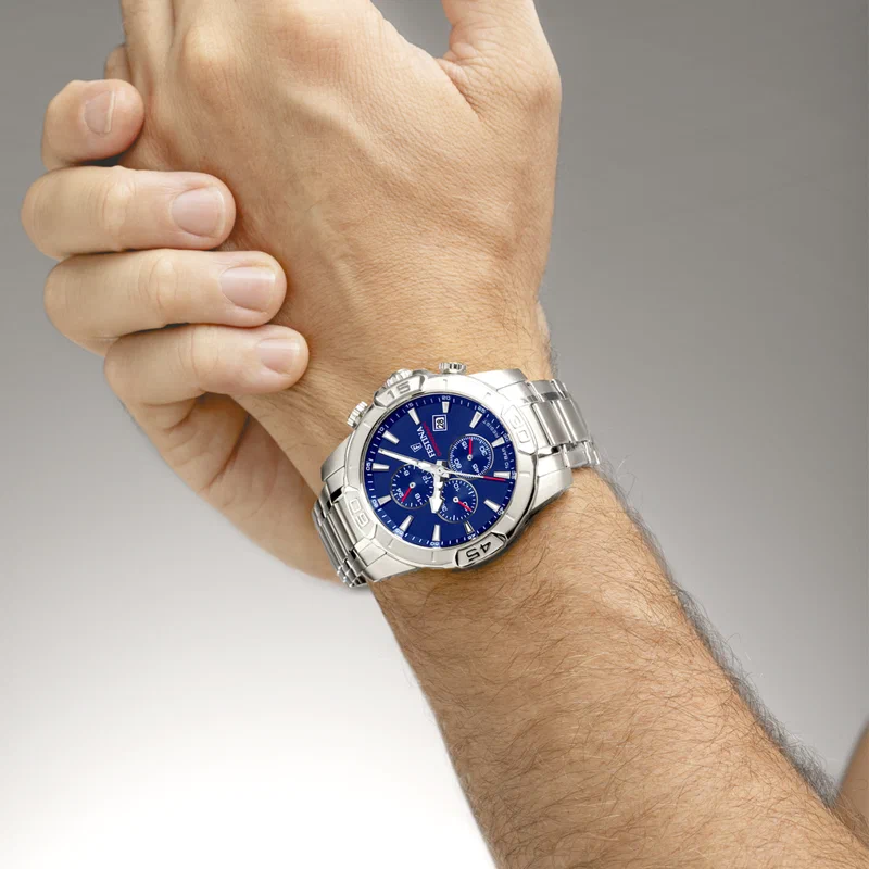 MONTRE FESTINA TIMELESS CHRONOGRAPH F20704/2 BLEU BRACELET EN ACIER INOXYDABLE HOMME — Image du produit 5