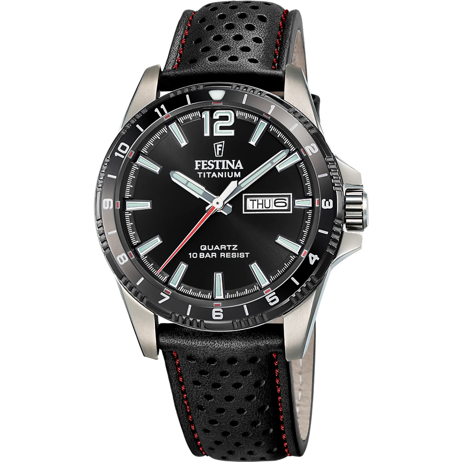 MONTRE FESTINA TITANIUM F20699/4 NOIR, BRACELET D’ CUIR, HOMME — Image du produit 1
