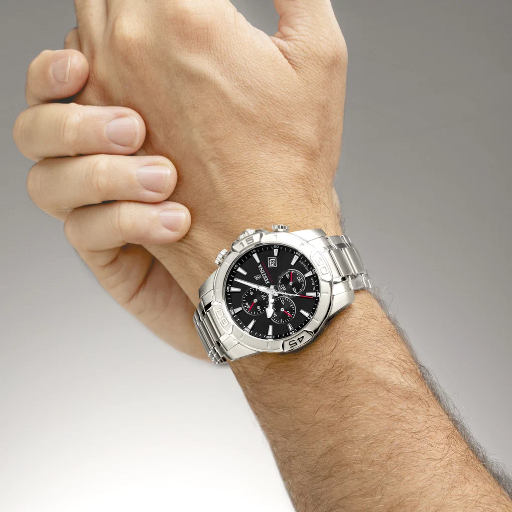 MONTRE FESTINA TIMELESS CHRONOGRAPH F20704/3 NOIR BRACELET EN ACIER INOXYDABLE HOMME — Image du produit 5