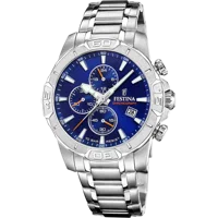 MONTRE FESTINA TIMELESS CHRONOGRAPH F20704/2 BLEU BRACELET EN ACIER INOXYDABLE HOMME