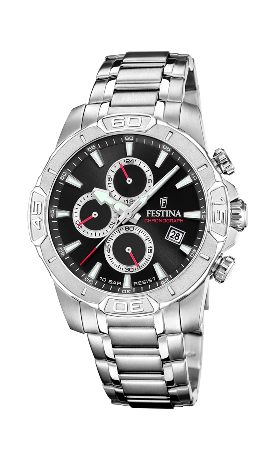 MONTRE FESTINA TIMELESS CHRONOGRAPH F20704/6 NOIR BRACELET EN ACIER INOXYDABLE HOMME — Image du produit 3