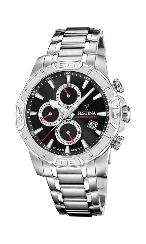 MONTRE FESTINA TIMELESS CHRONOGRAPH F20704/6 NOIR BRACELET EN ACIER INOXYDABLE HOMME — Image du produit 3