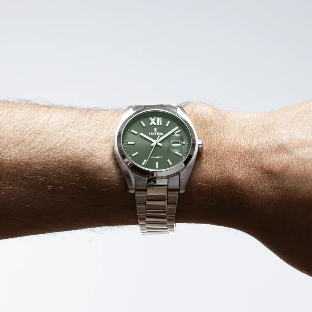MONTRE FESTINA ACIER CLASSIQUE F20707/5 VERT BRACELET EN ACIER INOXYDABLE HOMME — Image du produit 5