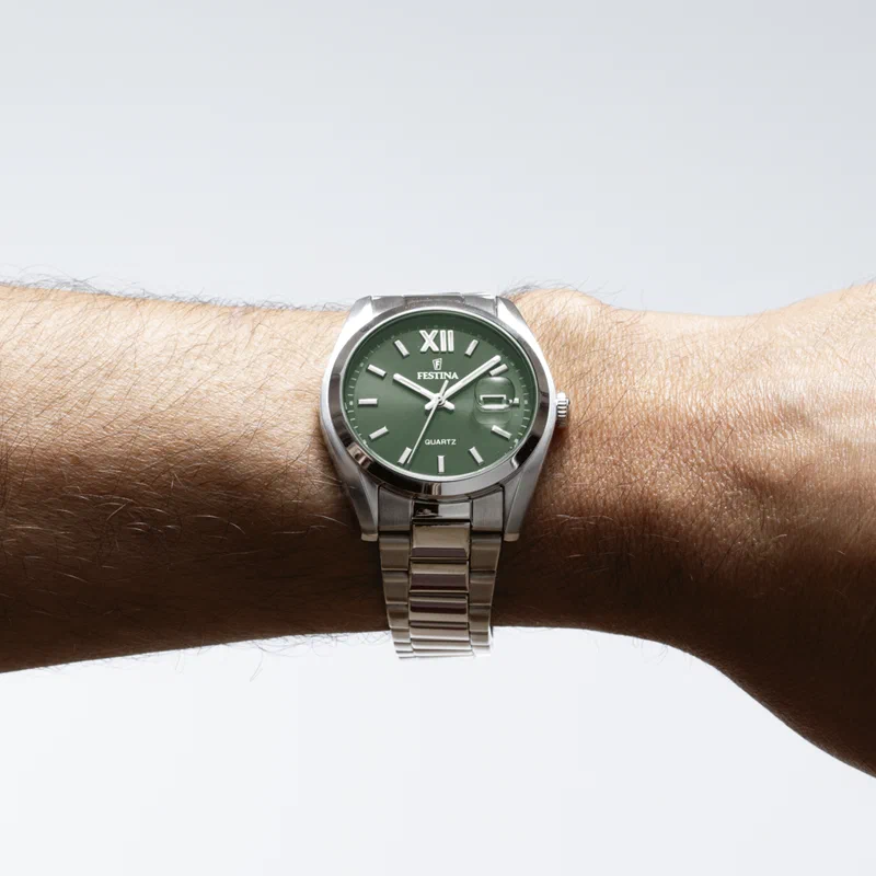MONTRE FESTINA ACIER CLASSIQUE F20707/5 VERT BRACELET EN ACIER INOXYDABLE HOMME — Image du produit 5
