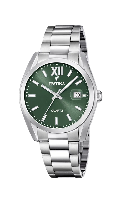 MONTRE FESTINA ACIER CLASSIQUE F20707/5 VERT BRACELET EN ACIER INOXYDABLE HOMME — Image du produit 3