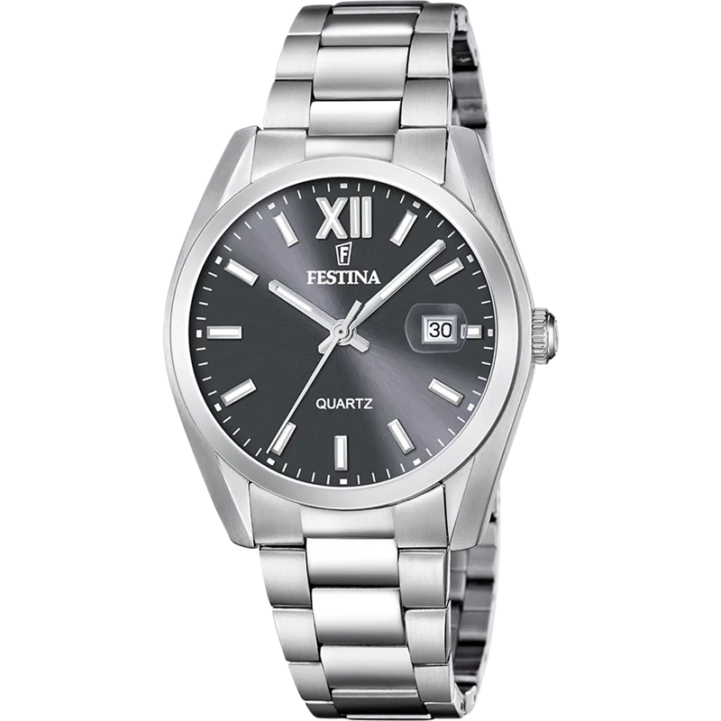 MONTRE FESTINA ACIER CLASSIQUE F20707/3 GRIS BRACELET EN ACIER INOXYDABLE HOMME
