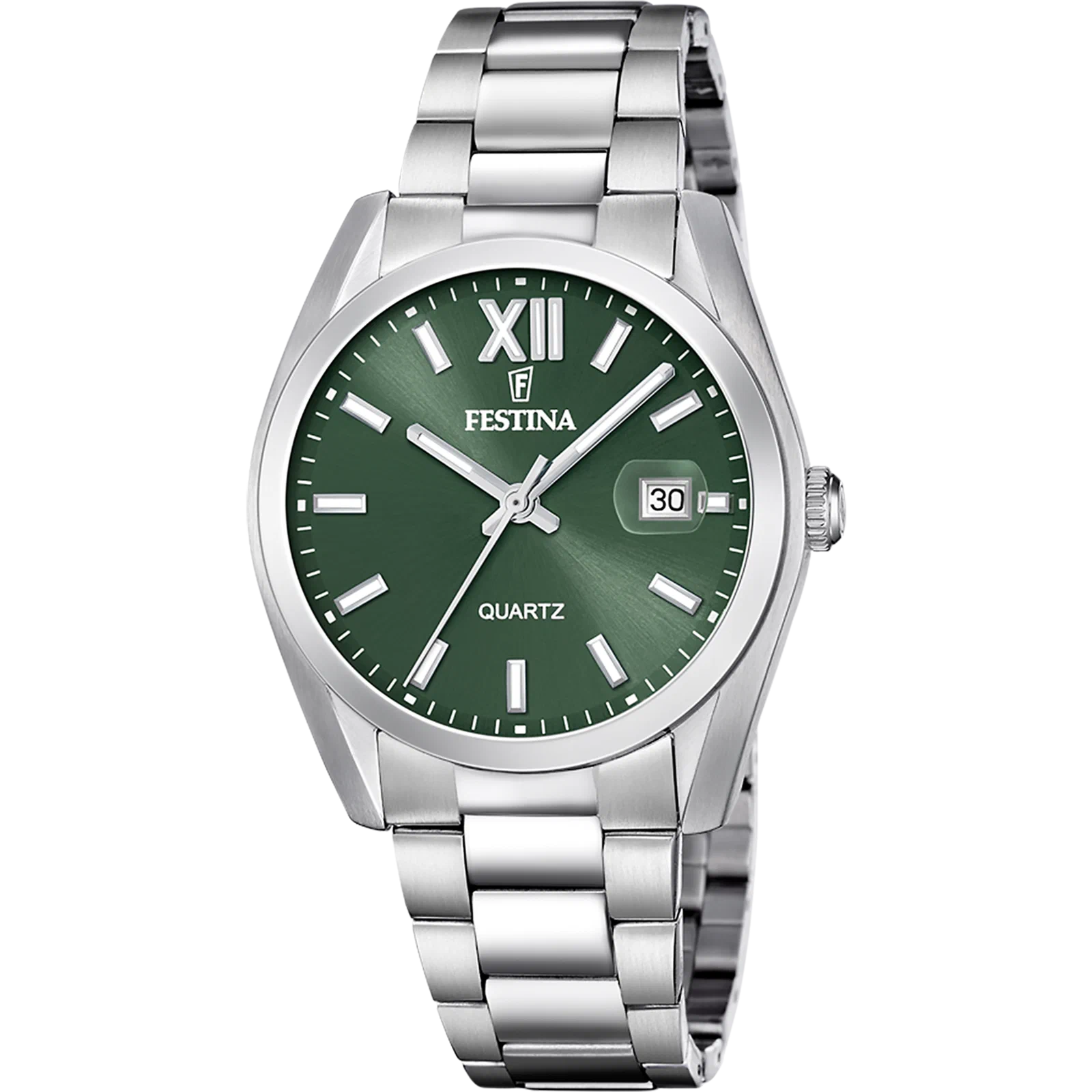 MONTRE FESTINA ACIER CLASSIQUE F20707/5 VERT BRACELET EN ACIER INOXYDABLE HOMME — Image du produit 1
