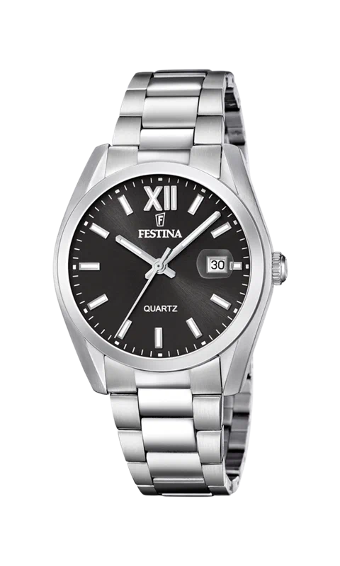MONTRE FESTINA ACIER CLASSIQUE F20707/6 NOIR BRACELET EN ACIER INOXYDABLE HOMME — Image du produit 3