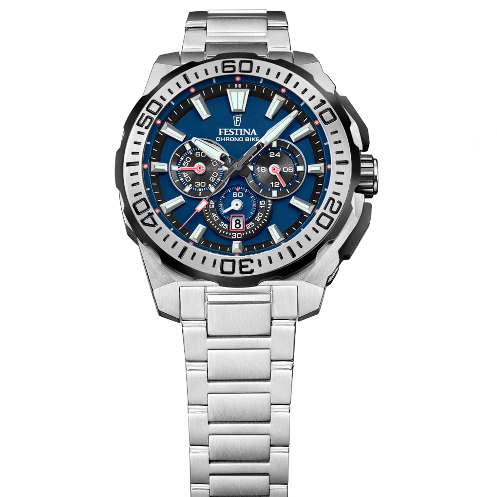 MONTRE HOMME FESTINA CHRONO BIKE F20724/2 BLEU BRACELET EN ACIER — Image du produit 8