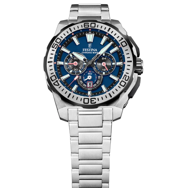 MONTRE HOMME FESTINA CHRONO BIKE F20724/2 BLEU BRACELET EN ACIER — Image du produit 8
