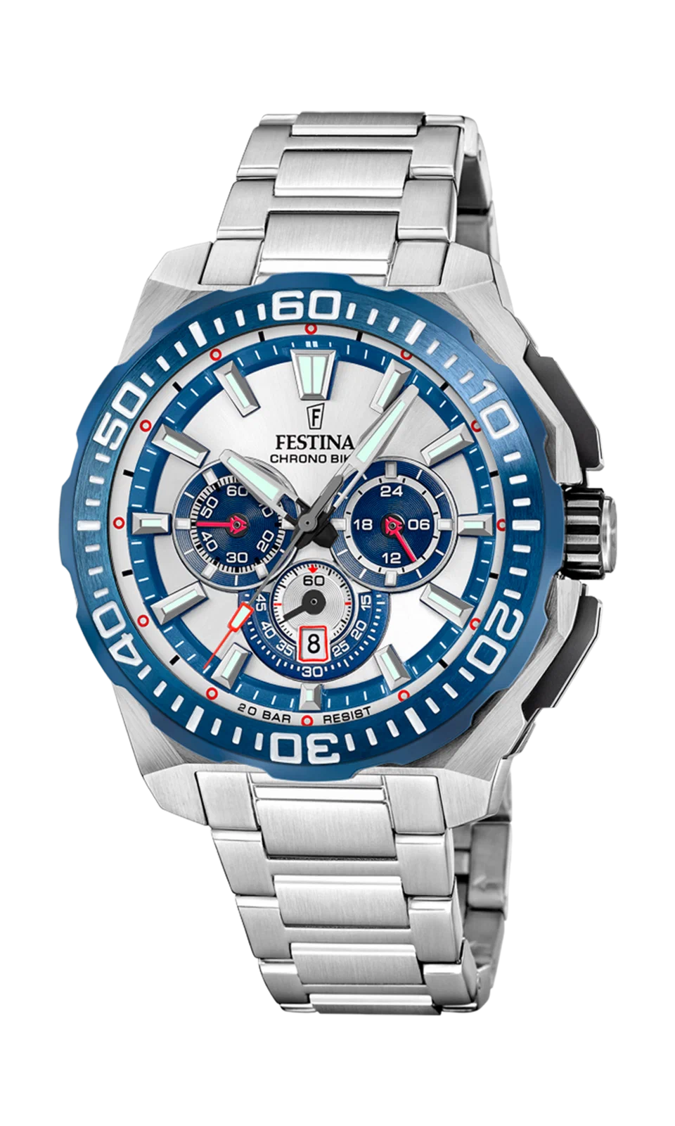 MONTRE HOMME FESTINA CHRONO BIKE F20724/1 ARGENTÉ BRACELET EN ACIER — Image du produit 2