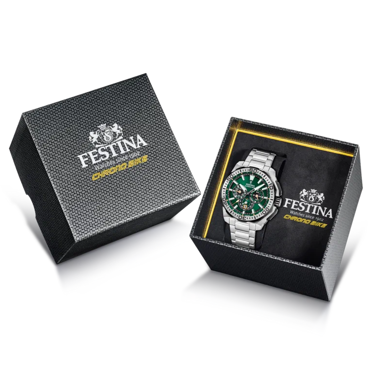MONTRE HOMME FESTINA CHRONO BIKE F20724/3 VERT BRACELET EN ACIER — Image du produit 6