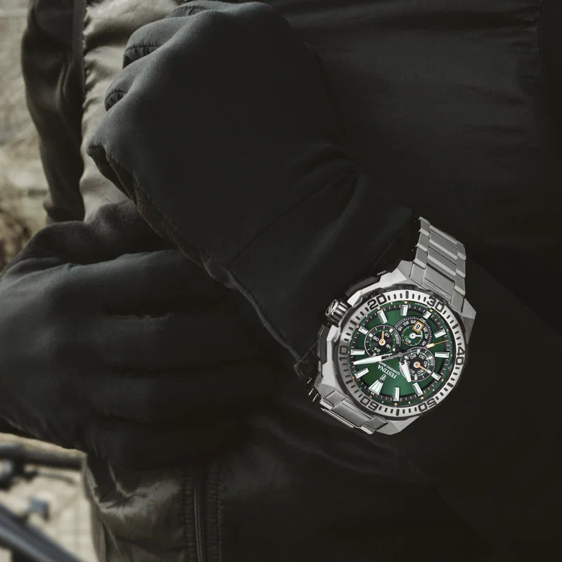 MONTRE HOMME FESTINA CHRONO BIKE F20724/3 VERT BRACELET EN ACIER — Image du produit 4