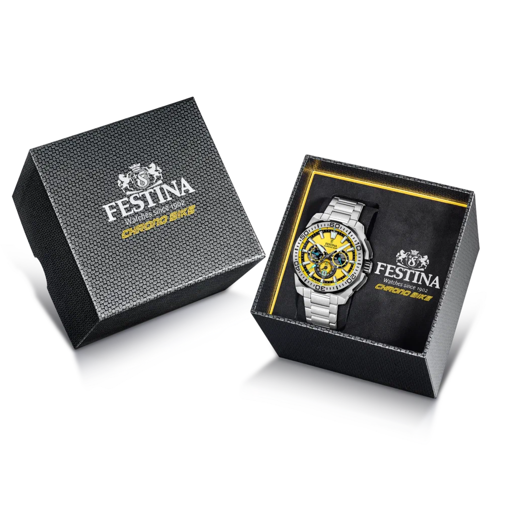 MONTRE HOMME FESTINA CHRONO BIKE F20724/4 JAUNE BRACELET EN ACIER — Image du produit 7