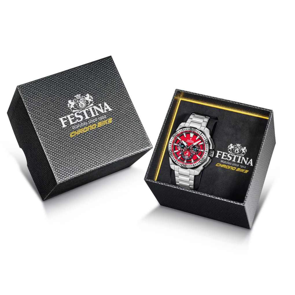 MONTRE HOMME FESTINA CHRONO BIKE F20724/5 ROUGE BRACELET EN ACIER — Image du produit 6