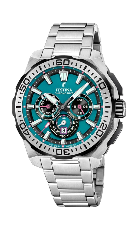 MONTRE HOMME FESTINA CHRONO BIKE F20724/6 BLEU BRACELET EN ACIER — Image du produit 2