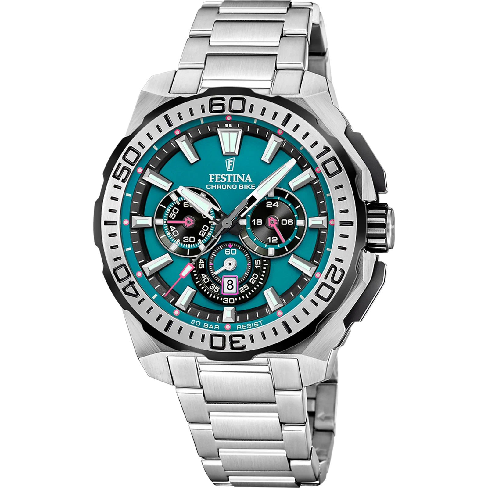 MONTRE HOMME FESTINA CHRONO BIKE F20724/6 BLEU BRACELET EN ACIER — Image du produit 1