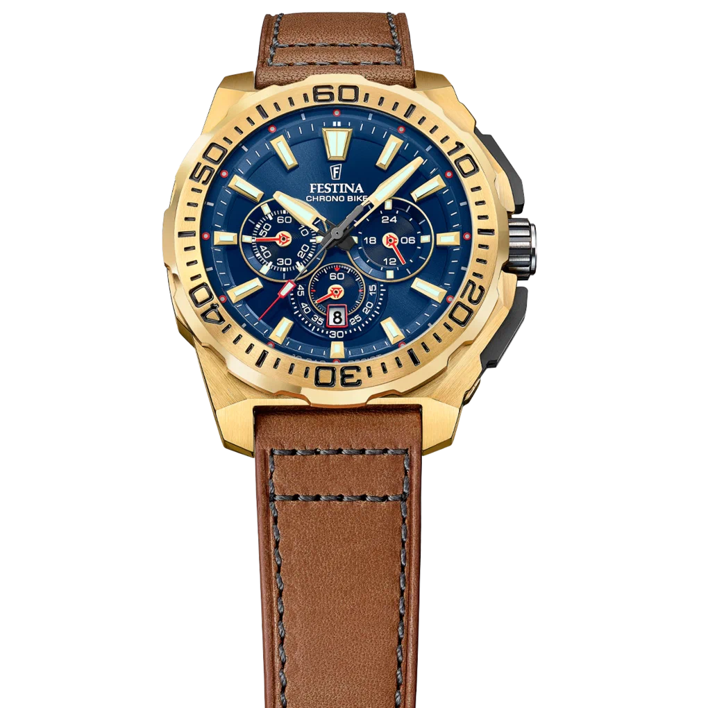 MONTRE HOMME FESTINA CHRONO BIKE F20728/1 BLEU BRACELET EN CUIR — Image du produit 6