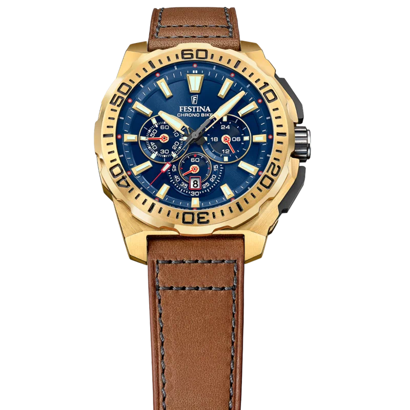 MONTRE HOMME FESTINA CHRONO BIKE F20728/1 BLEU BRACELET EN CUIR — Image du produit 6