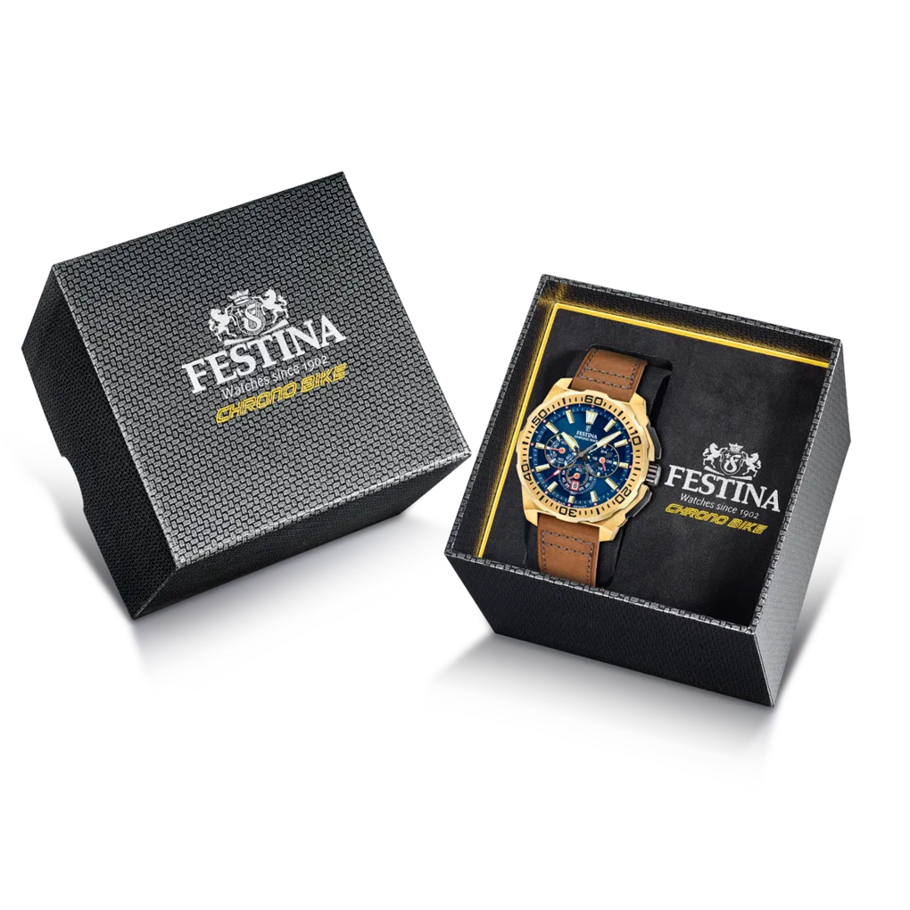 MONTRE HOMME FESTINA CHRONO BIKE F20728/1 BLEU BRACELET EN CUIR — Image du produit 5