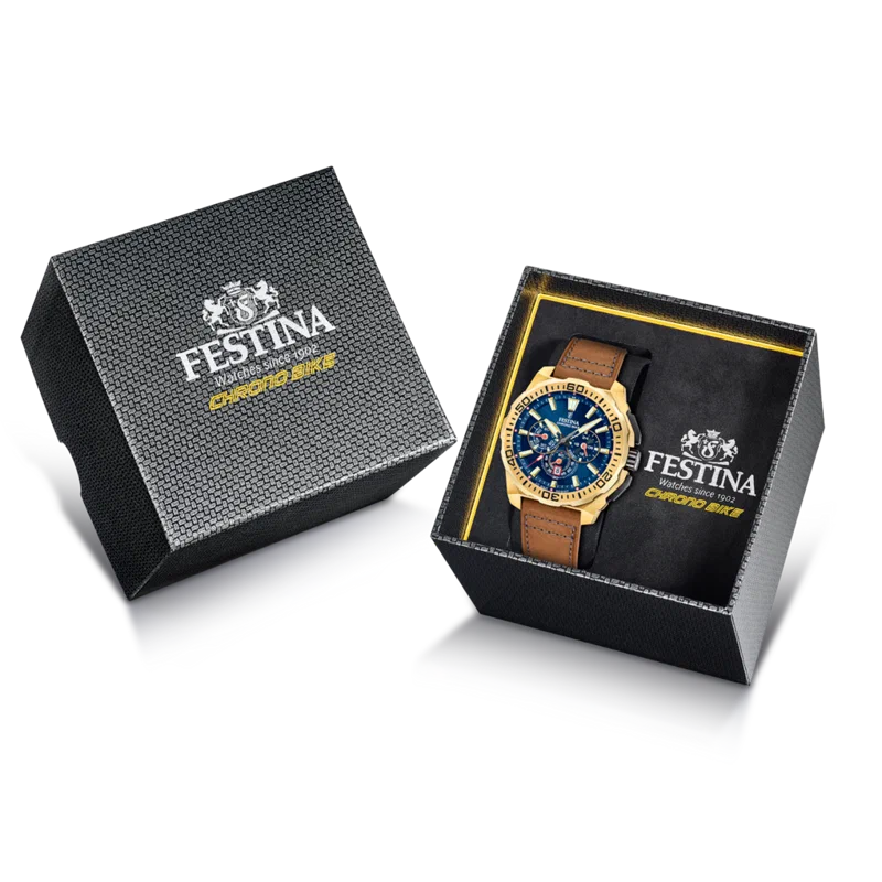 MONTRE HOMME FESTINA CHRONO BIKE F20728/1 BLEU BRACELET EN CUIR — Image du produit 5