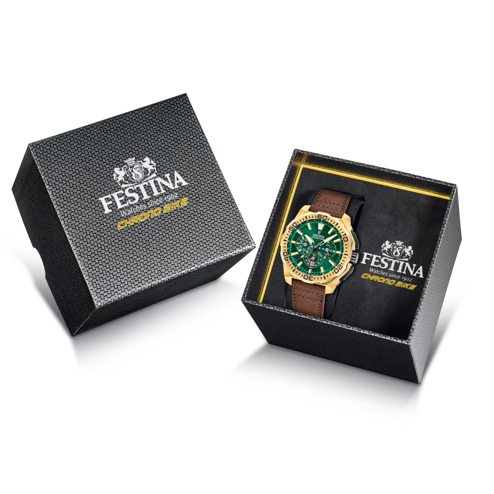 MONTRE HOMME FESTINA CHRONO BIKE F20728/2 VERT BRACELET EN CUIR — Image du produit 5