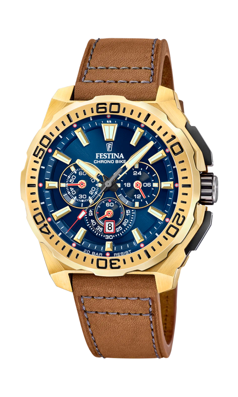 MONTRE HOMME FESTINA CHRONO BIKE F20728/1 BLEU BRACELET EN CUIR — Image du produit 2