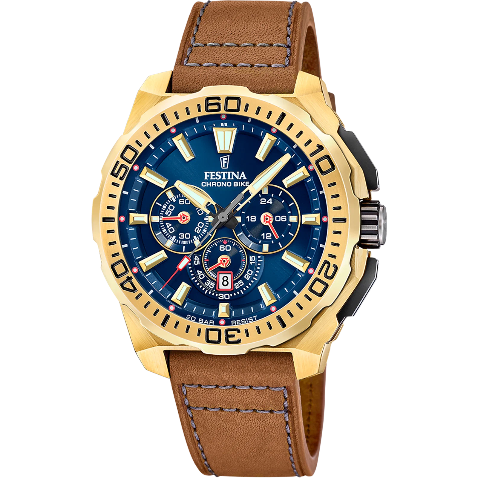 MONTRE HOMME FESTINA CHRONO BIKE F20728/1 BLEU BRACELET EN CUIR — Image du produit 1