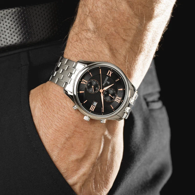 MONTRE FESTINA TIMELESS CHRONOGRAPH F6854/7 NOIR, BRACELET EN ACIER, HOMME — Image du produit 5