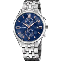 MONTRE FESTINA F6854/6 BLEU, BRACELET ACIER INOXYDABLE, HOMME